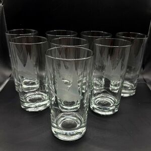 VTG Mid-Century Etched Flying Geese Highball Glasses - Set of 8 - MCM Barware
